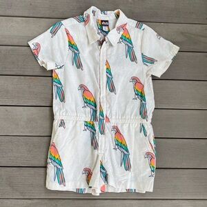 Tea Collection Linen Blend Romper, Size 4